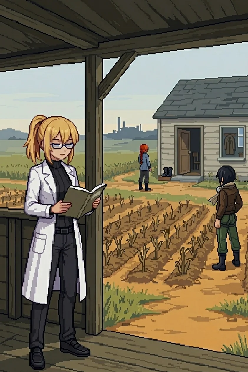 The team on a ridge overlooking the Oracle lane network, Erika reading the design below